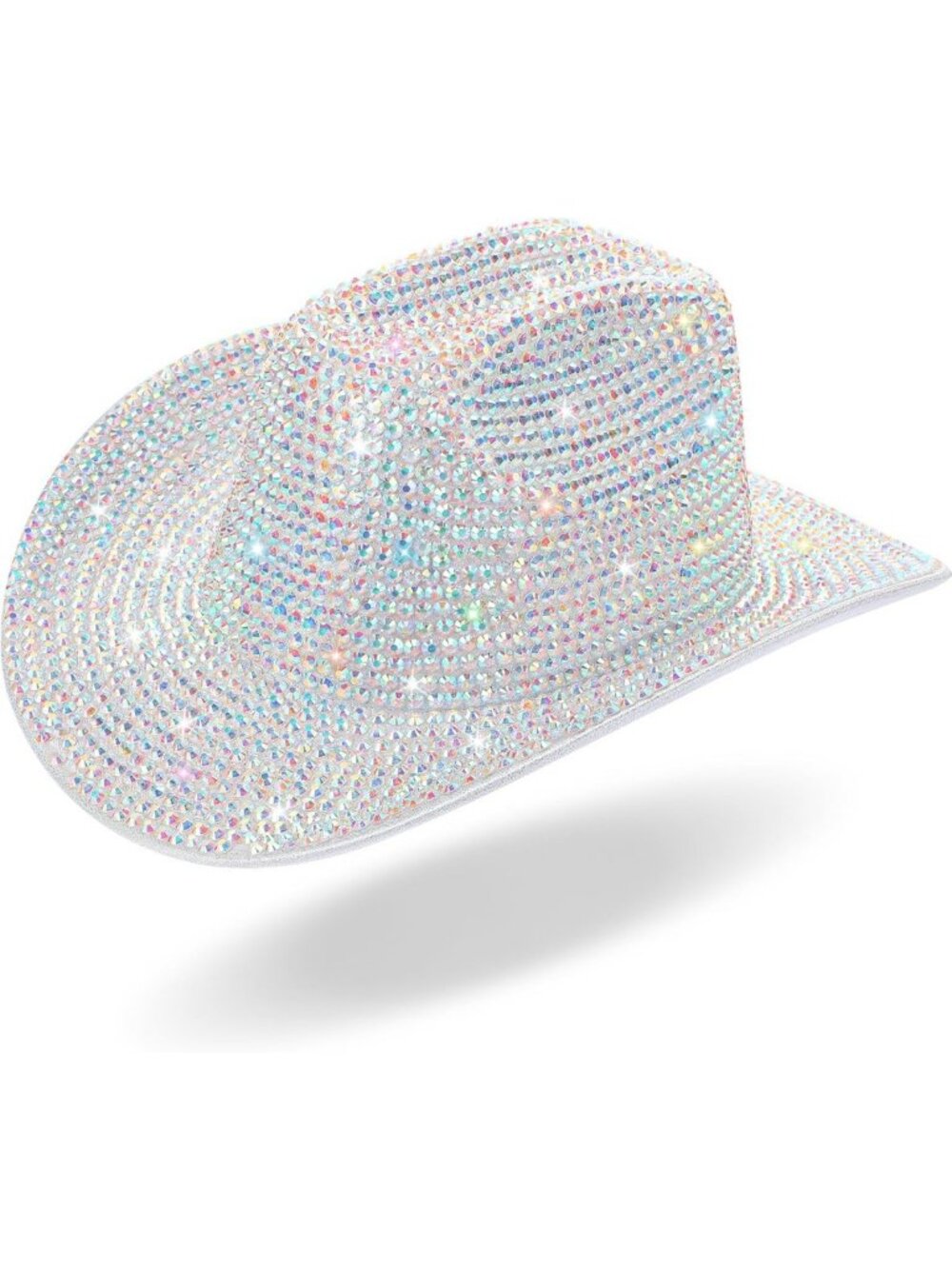 Rhinestone Cowboy Hat with Diamond Fringe for Cosplay & Weddings, 21.5-23.5